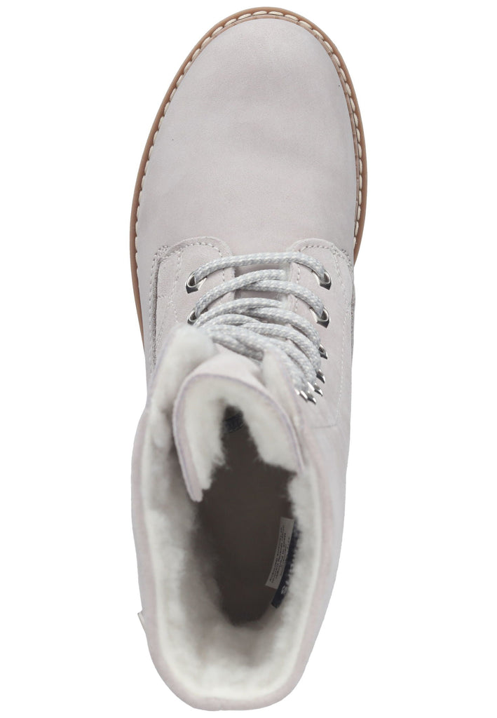Tamaris Stiefelette Leder Hellgrau Warmfutter