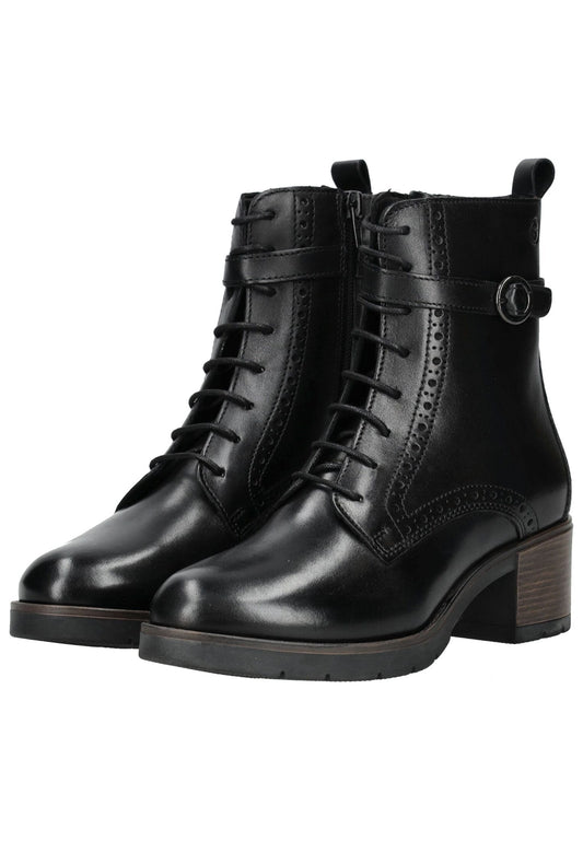 Tamaris Stiefelette Leder Schwarz Warmfutter