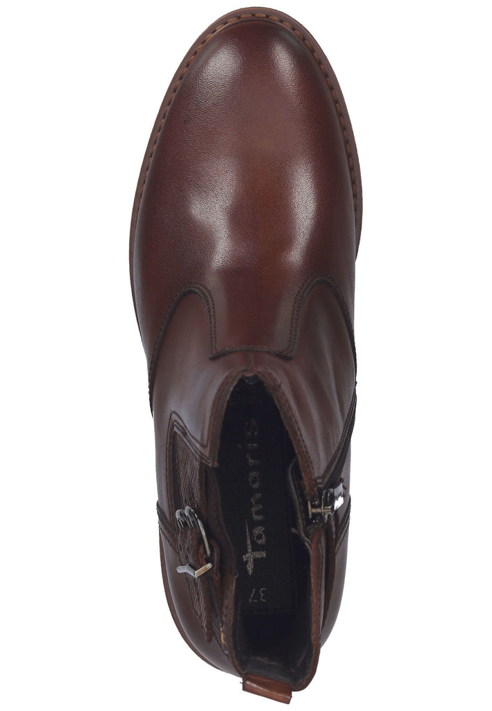 Tamaris Stiefelette Leder/Textil Cognac