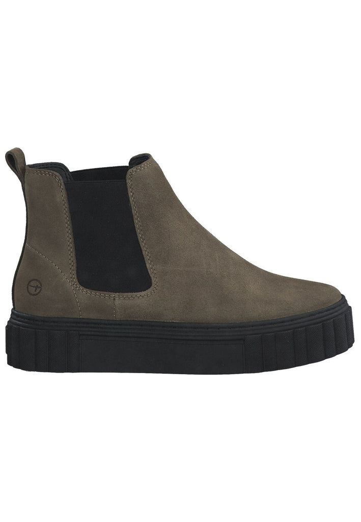 Tamaris Stiefelette Leder/Textil Olive/Schwarz