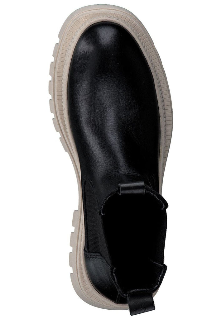 Tamaris Stiefelette Leder/Textil Schwarz/Beige