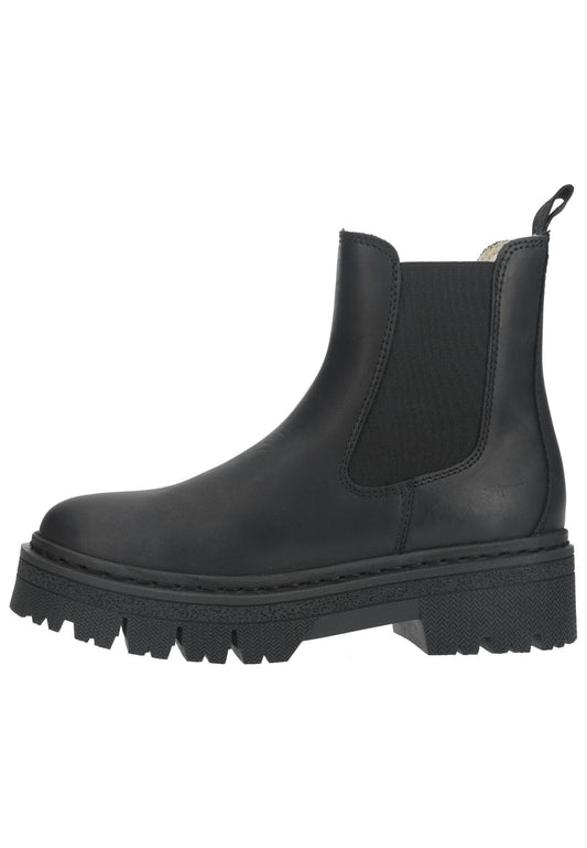 Tamaris Stiefelette Leder/Textil Schwarz Warmfutter