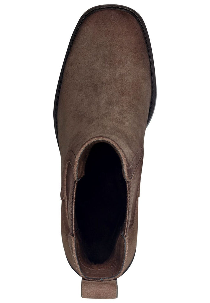 Tamaris Stiefelette Leder/Textil Taupe Warmfutter
