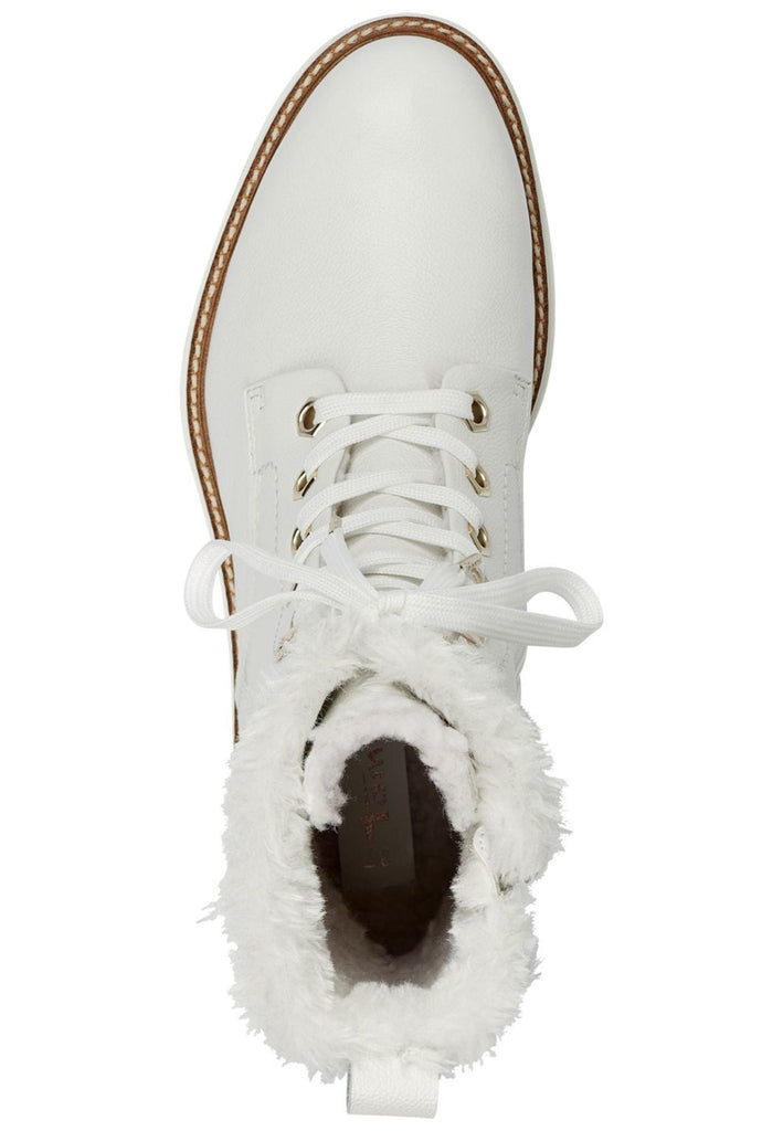 Tamaris Stiefelette Leder Weiß Warmfutter