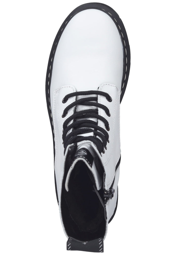 Tamaris Stiefelette Leder Weiß Warmfutter