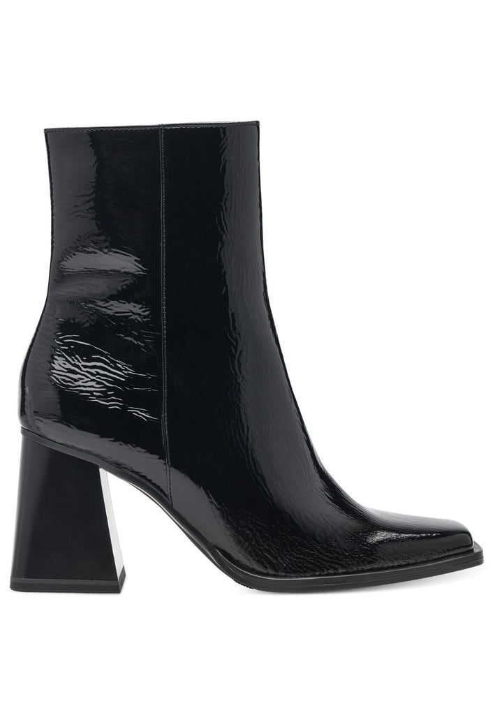 Tamaris Stiefelette Lederimitat Schwarz Lack