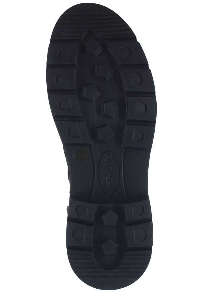 Tamaris Stiefelette Lederimitat Schwarz Lack