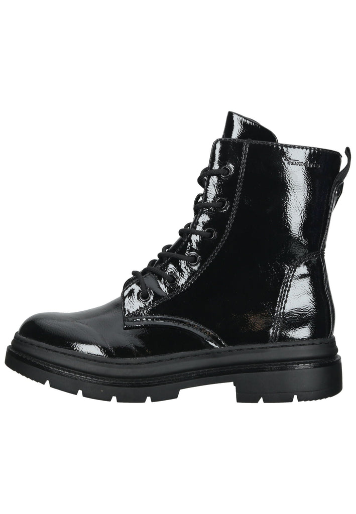 Tamaris Stiefelette Lederimitat Schwarz Lack