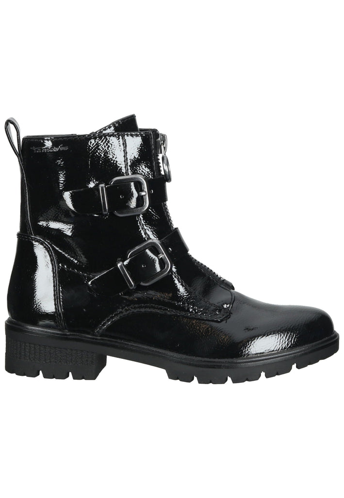 Tamaris Stiefelette Lederimitat Schwarz Lack