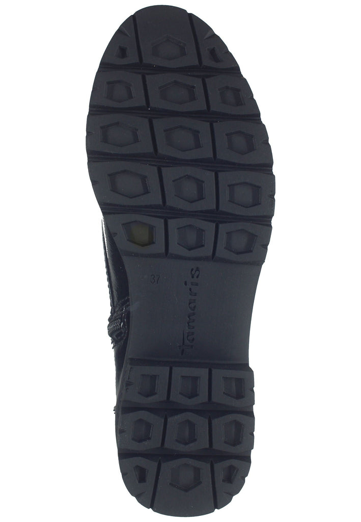 Tamaris Stiefelette Lederimitat Schwarz Lack