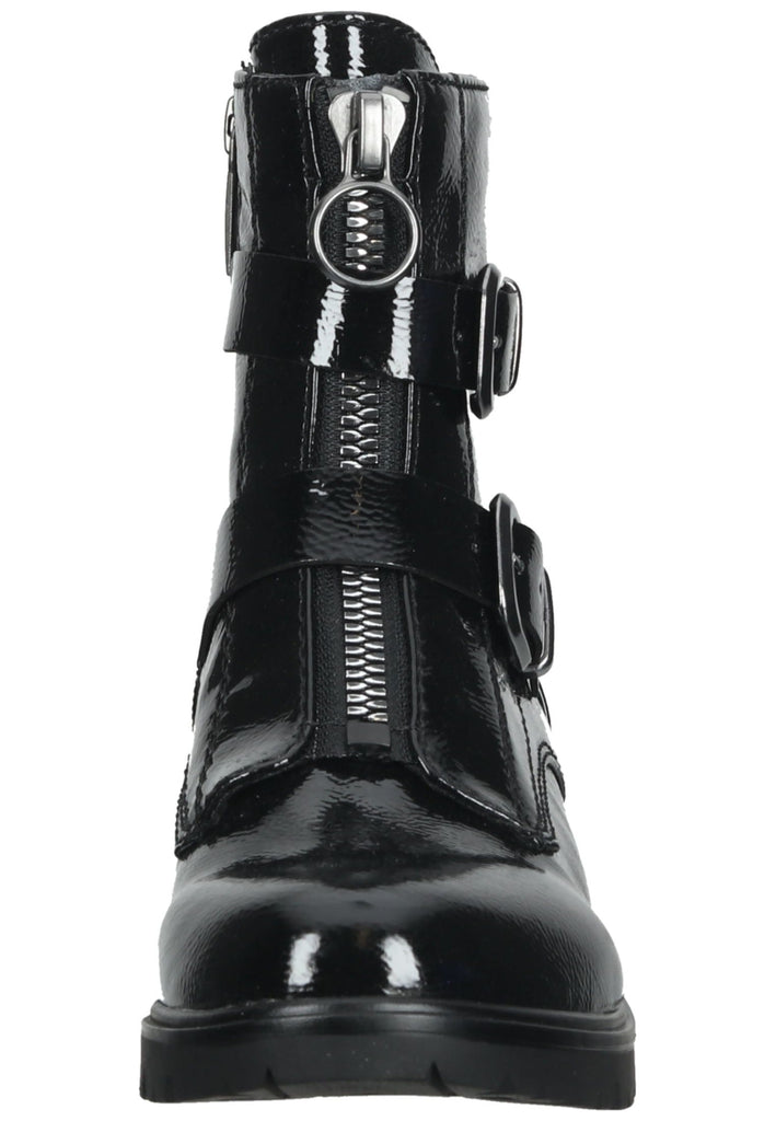 Tamaris Stiefelette Lederimitat Schwarz Lack