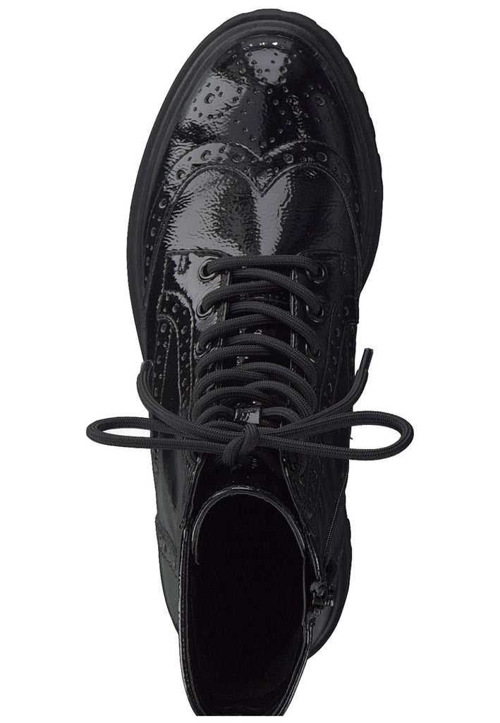 Tamaris Stiefelette Lederimitat Schwarz Lack