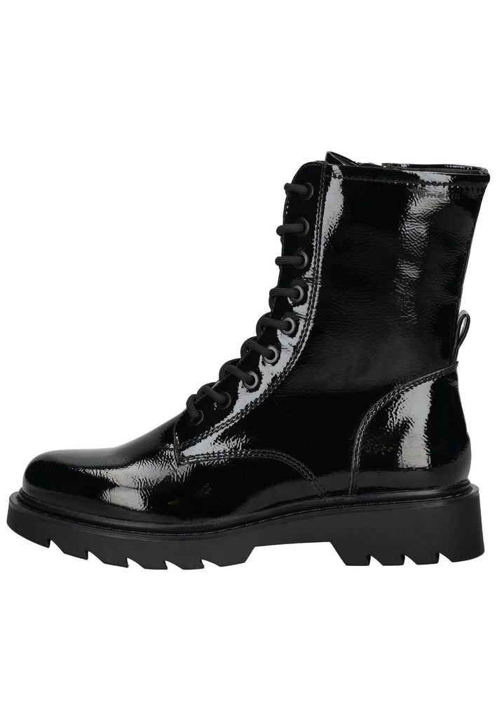 Tamaris Stiefelette Lederimitat Schwarz Lack Warmfutter
