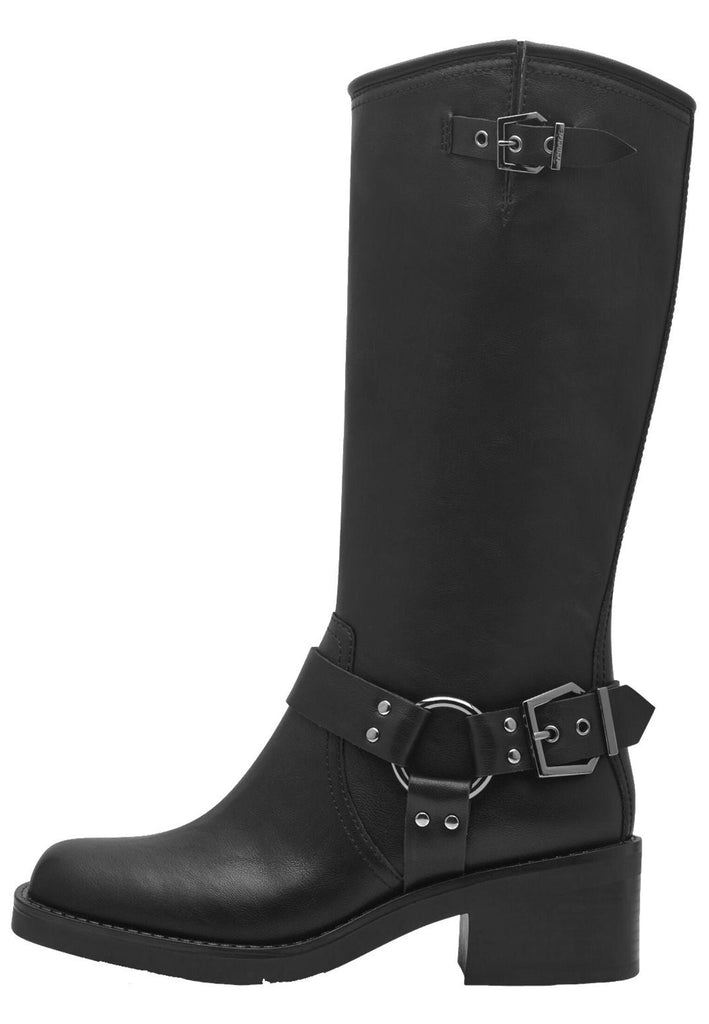 Tamaris Stiefelette Lederimitat Schwarz Warmfutter