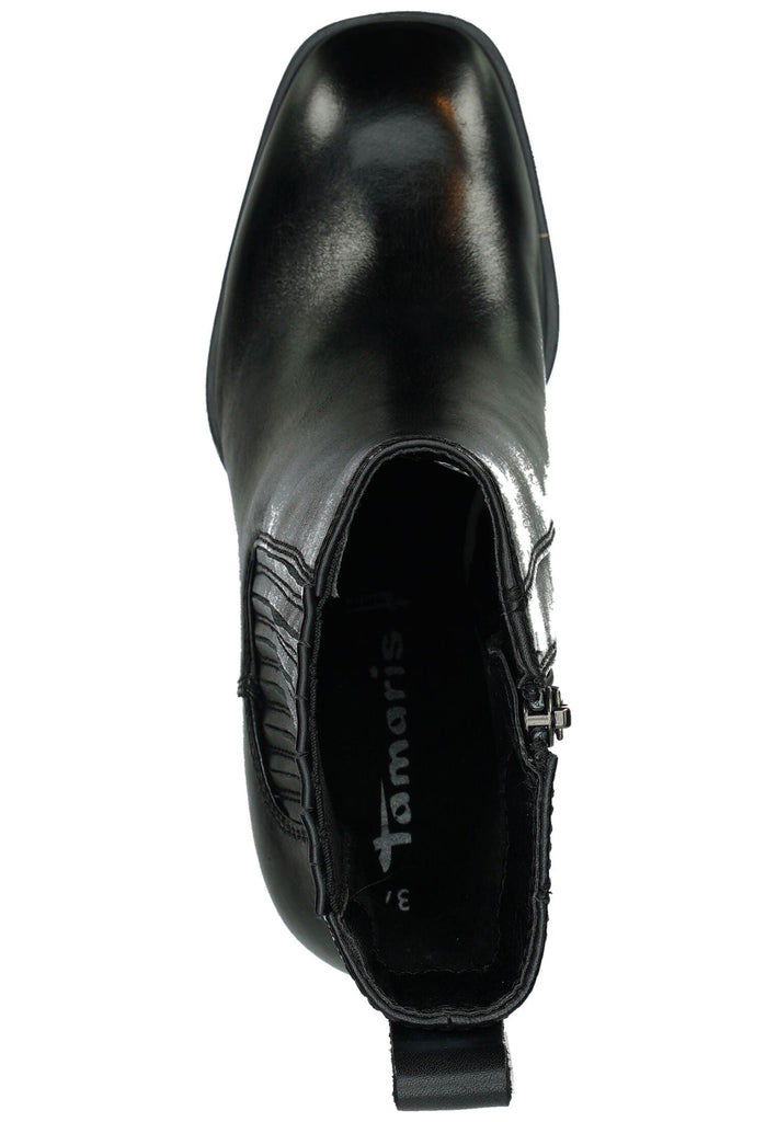 Tamaris Stiefelette Lederimitat Schwarz Warmfutter