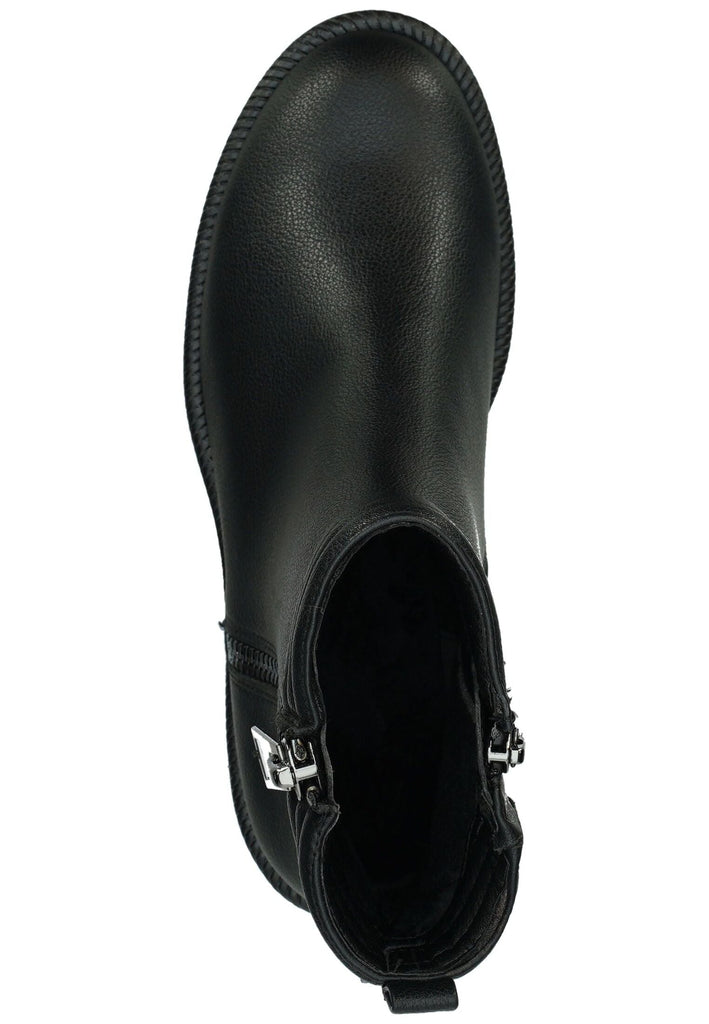 Tamaris Stiefelette Lederimitat Schwarz Warmfutter