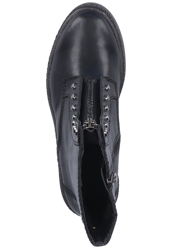 Tamaris Stiefelette Lederimitat Schwarz Warmfutter