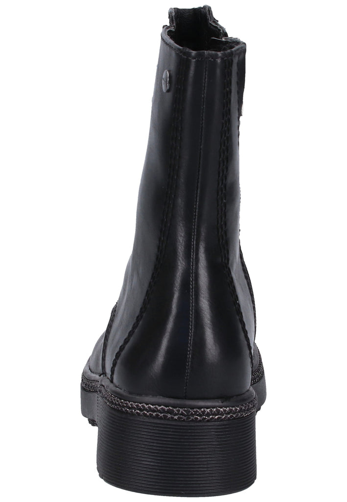 Tamaris Stiefelette Lederimitat Schwarz Warmfutter