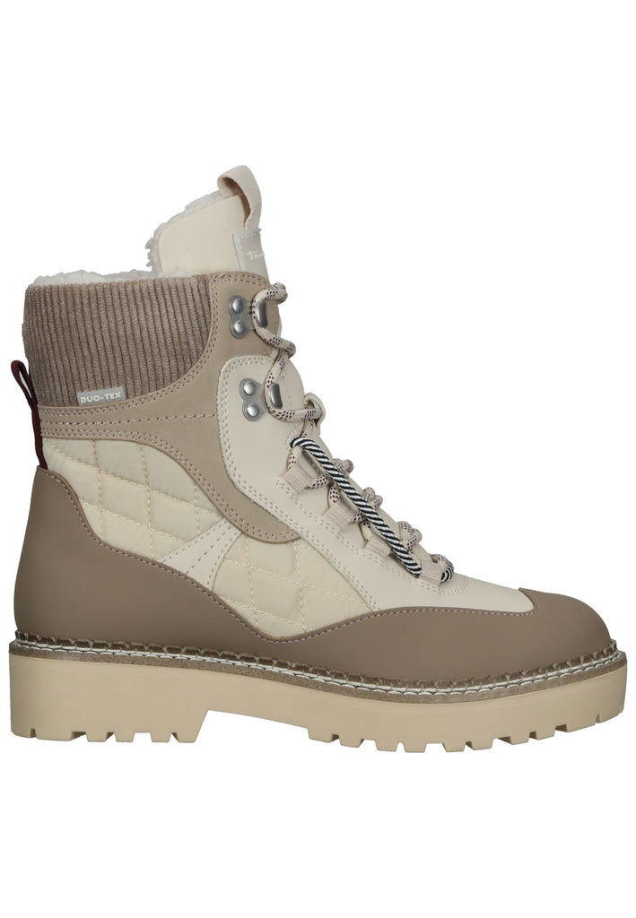 Tamaris Stiefelette Lederimitat/Textil Beige/Braun Warmfutter