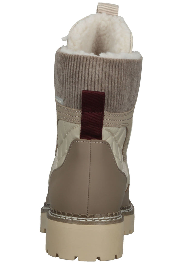Tamaris Stiefelette Lederimitat/Textil Beige/Braun Warmfutter
