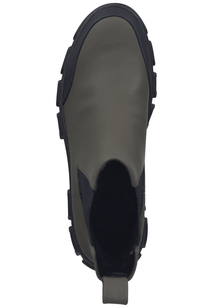 Tamaris Stiefelette Lederimitat/Textil Olive/Schwarz