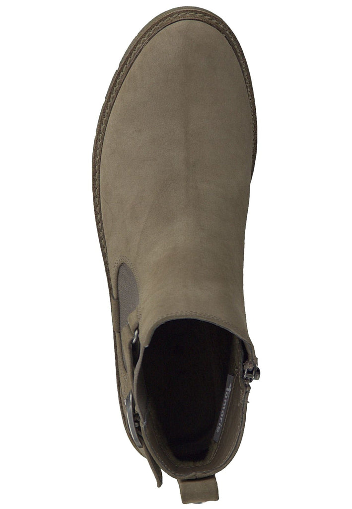 Tamaris Stiefelette Lederimitat/Textil Taupe