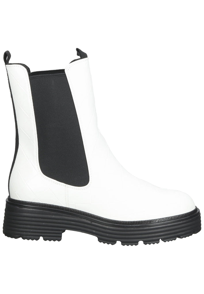 Tamaris Stiefelette Lederimitat/Textil Weiß