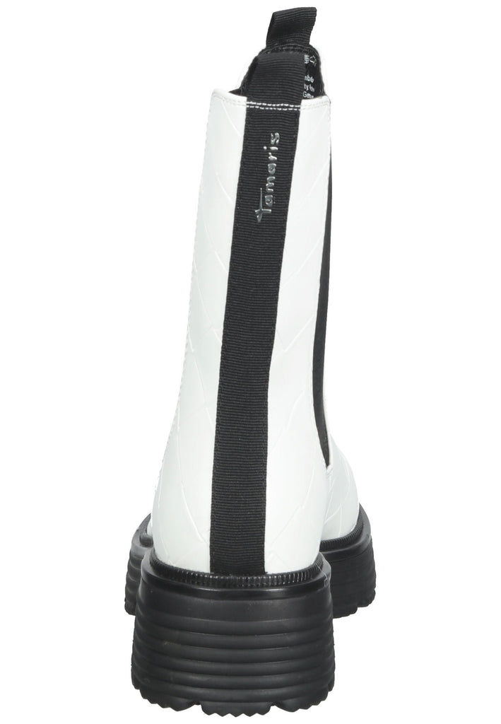 Tamaris Stiefelette Lederimitat/Textil Weiß