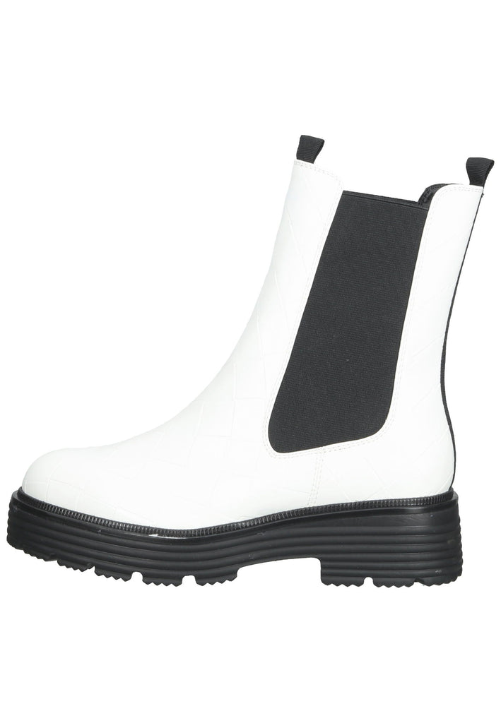 Tamaris Stiefelette Lederimitat/Textil Weiß