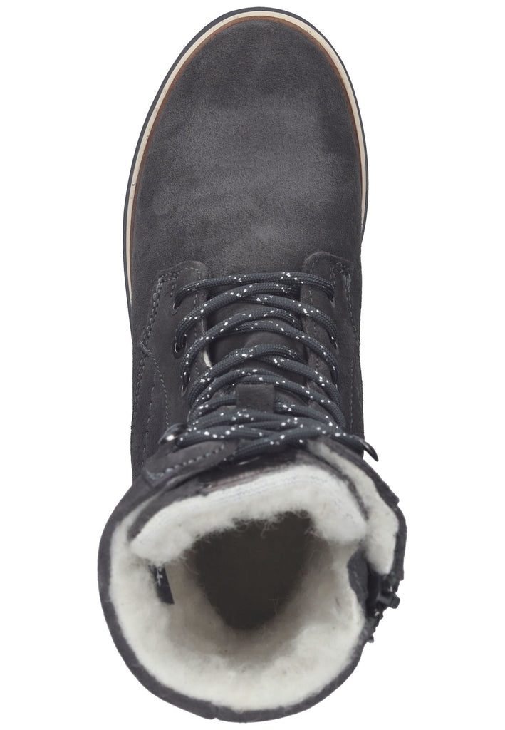 Tamaris Stiefelette Veloursleder Anthracite Warmfutter