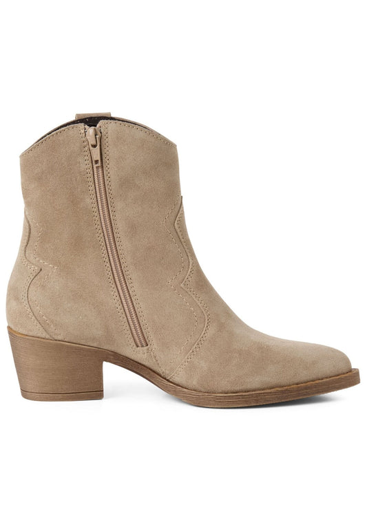 Tamaris Stiefelette Veloursleder Beige