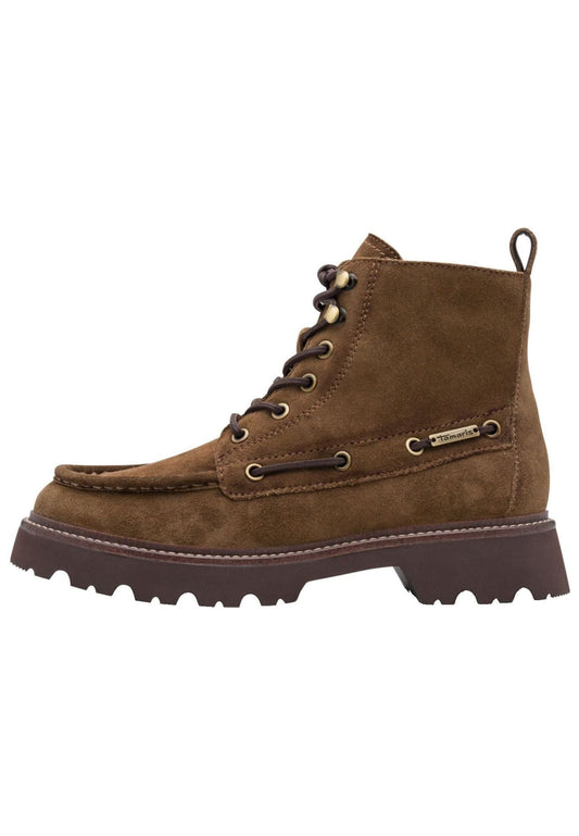 Tamaris Stiefelette Veloursleder Camel