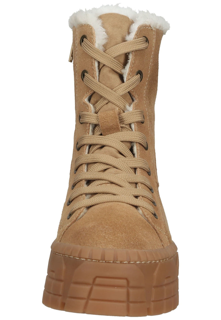 Tamaris Stiefelette Veloursleder Camel Warmfutter