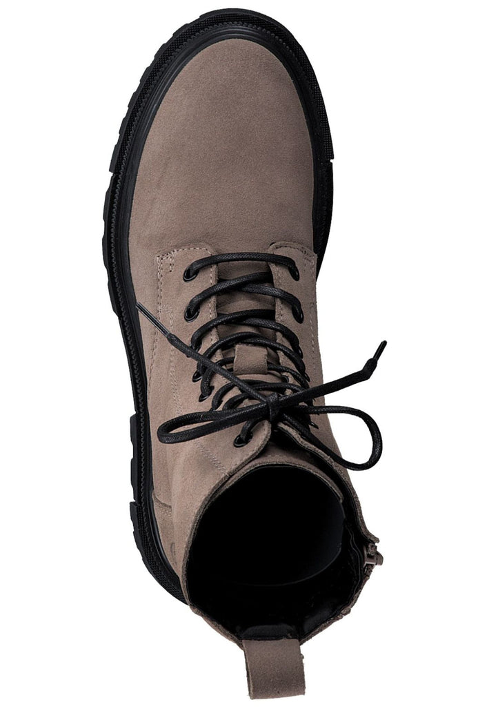 Tamaris Stiefelette Veloursleder Taupe