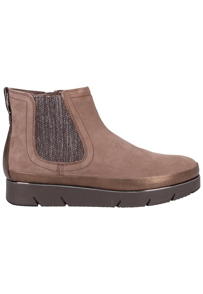Tamaris Stiefelette Veloursleder/Textil Taupe Warmfutter