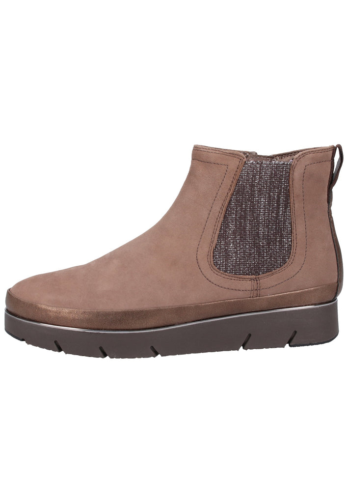 Tamaris Stiefelette Veloursleder/Textil Taupe Warmfutter