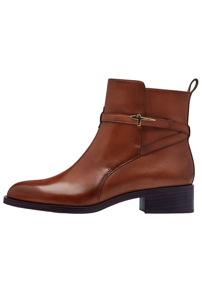 Stiefeletten Tamaris Stiefelette Leder Cognac Warmfutter