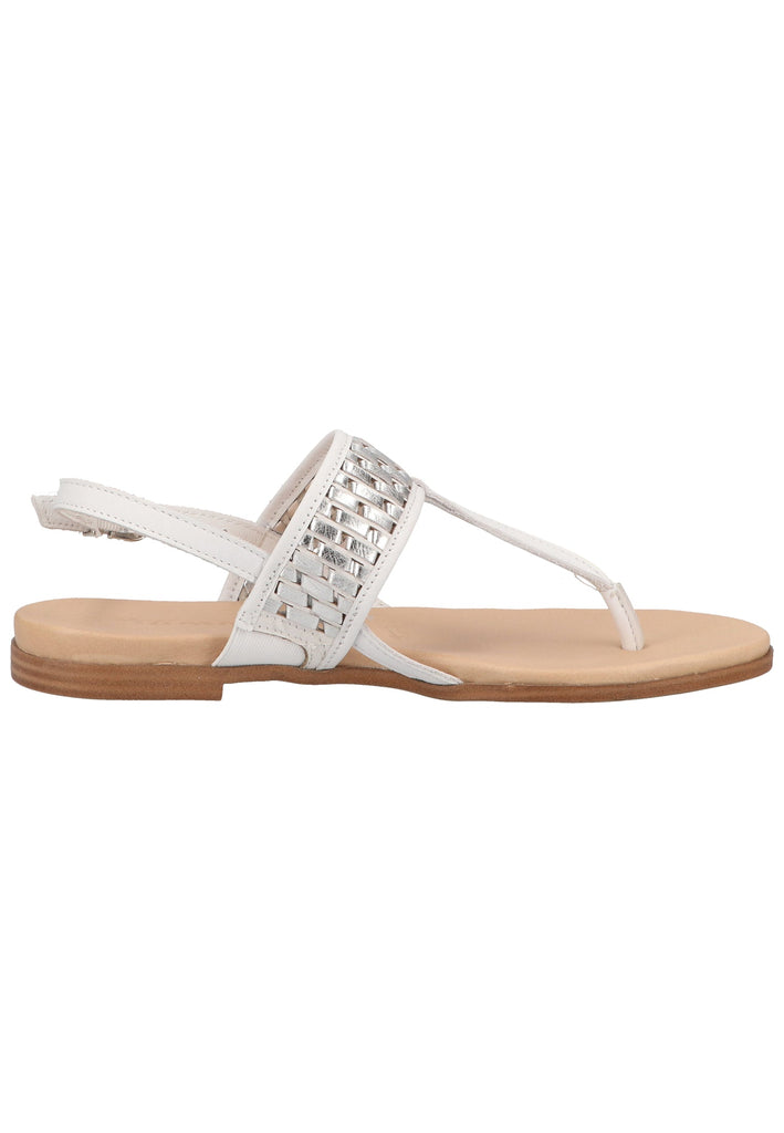Tamaris Zehensteg Leder Weiß/Silber