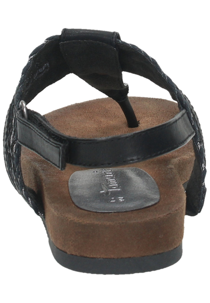 Tamaris Zehensteg Lederimitat/Textil Schwarz Kombi