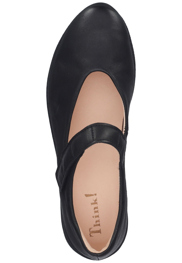 Think! Ballerinas Glattleder Schwarz
