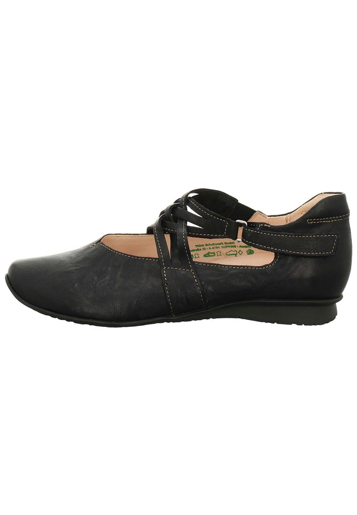 Think! Ballerinas Leder Schwarz