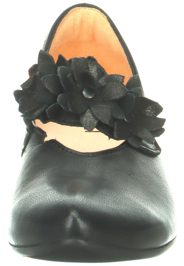 Think! Ballerinas Leder/Textil Schwarz Kombi