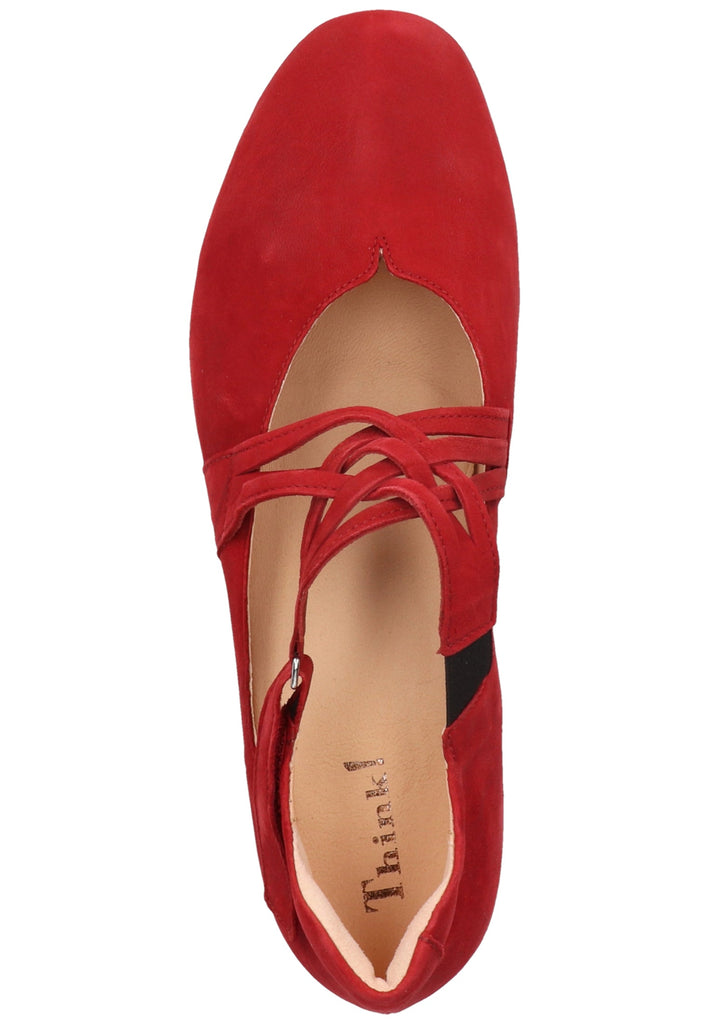 Think! Ballerinas Veloursleder Cherry