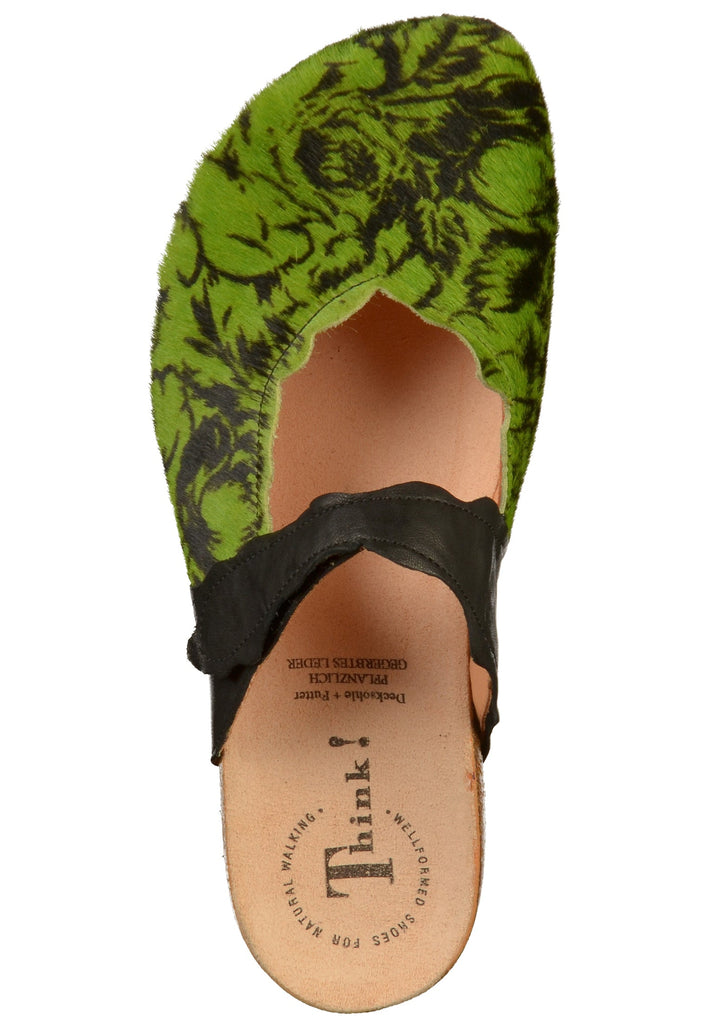 Think! Clogs Leder Grün