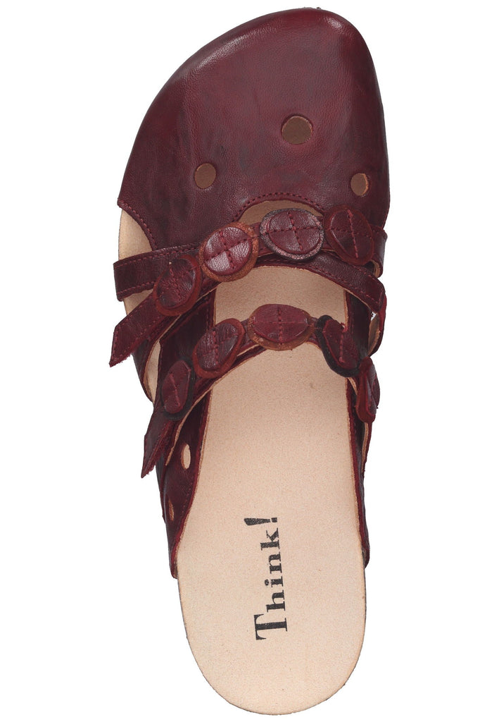 Think! Clogs Nappaleder Dunkelrot