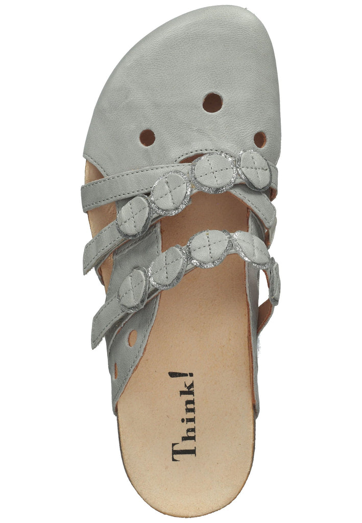 Think! Clogs Nappaleder Hellgrau