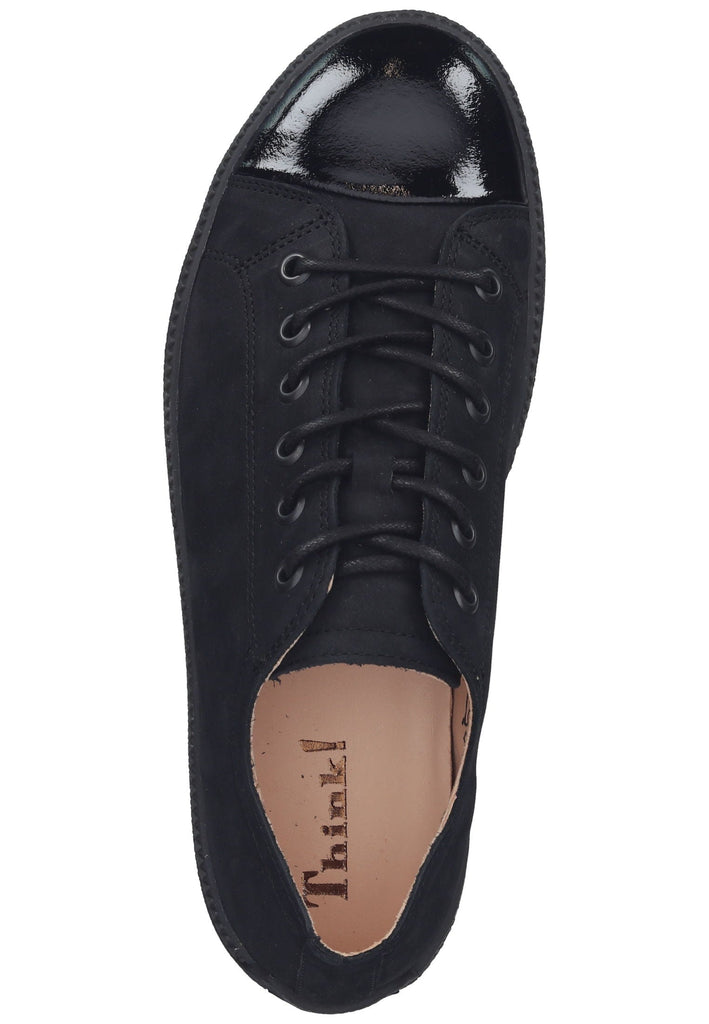 Think! Halbschuhe Veloursleder Schwarz Kombi