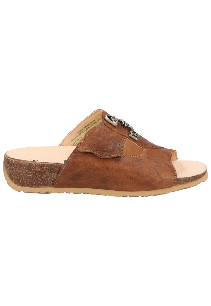 Think! Pantoletten Glattleder Braun