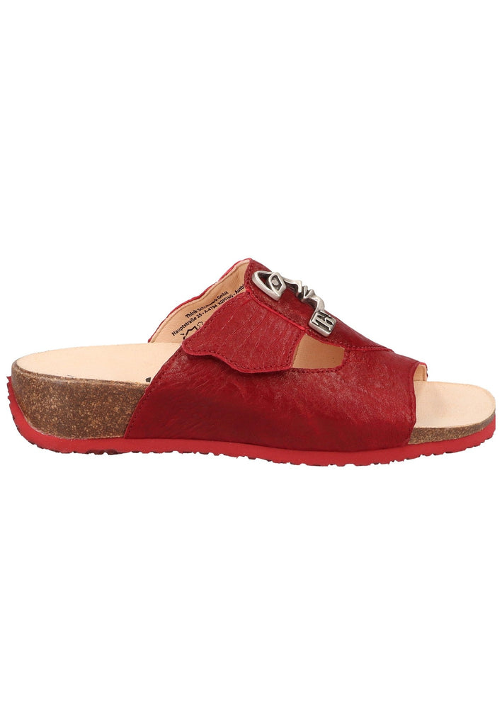 Think! Pantoletten Glattleder Cherry