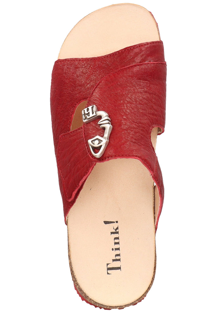Think! Pantoletten Glattleder Cherry